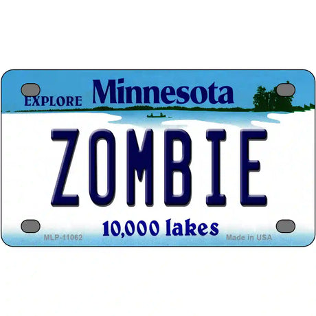 Zombie Minnesota State Novelty License Plate 4" x 2.2" (MLP)