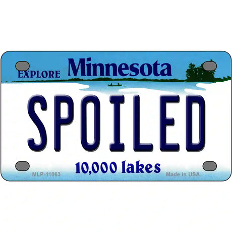 Spoiled Minnesota State Novelty License Plate 4" x 2.2" (MLP)