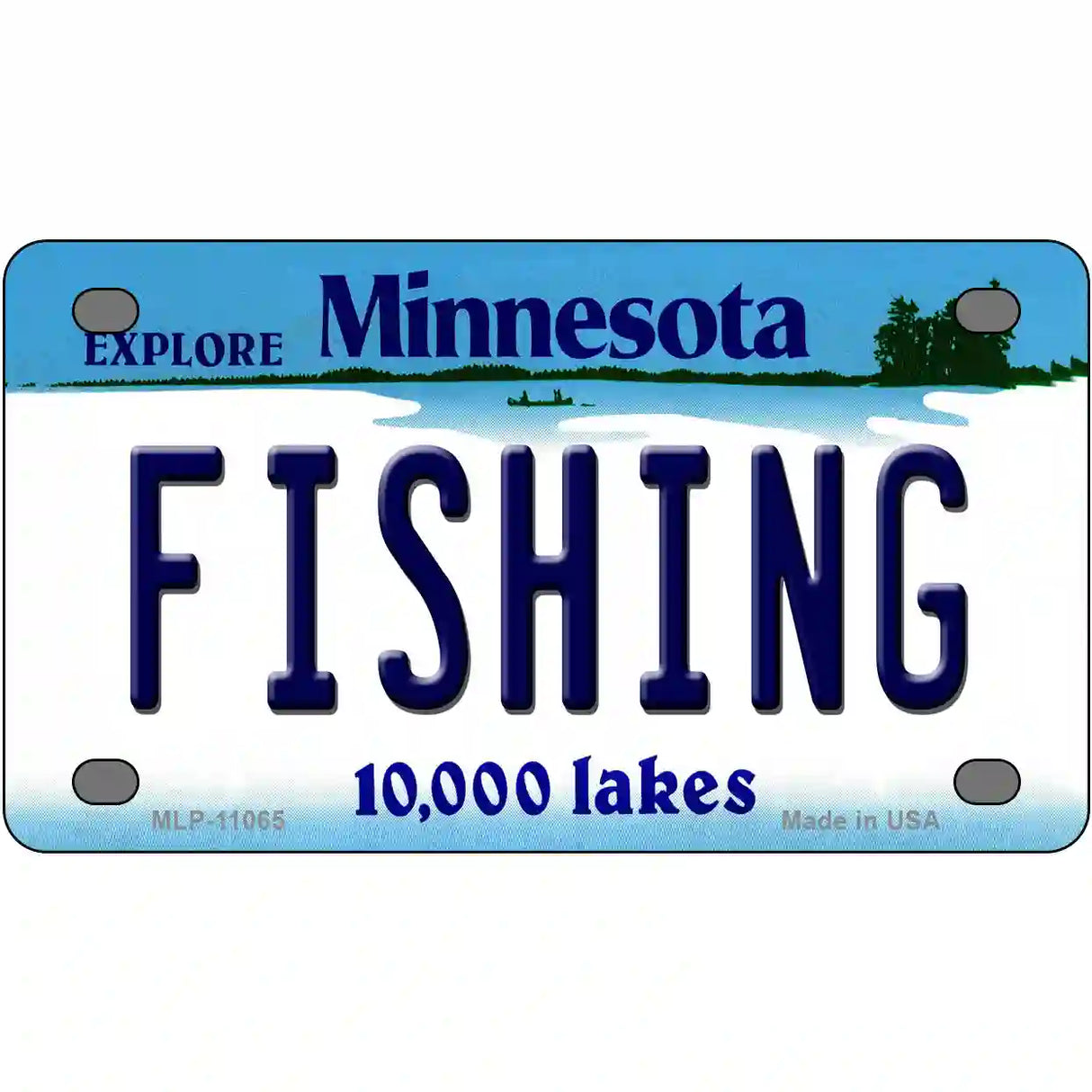 Fishing Minnesota State Novelty License Plate 4" x 2.2" (MLP)