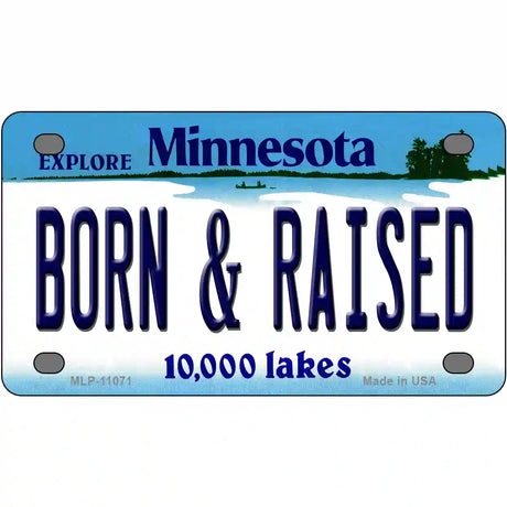 Born and Raised Minnesota State Novelty License Plate 4" x 2.2" (MLP)