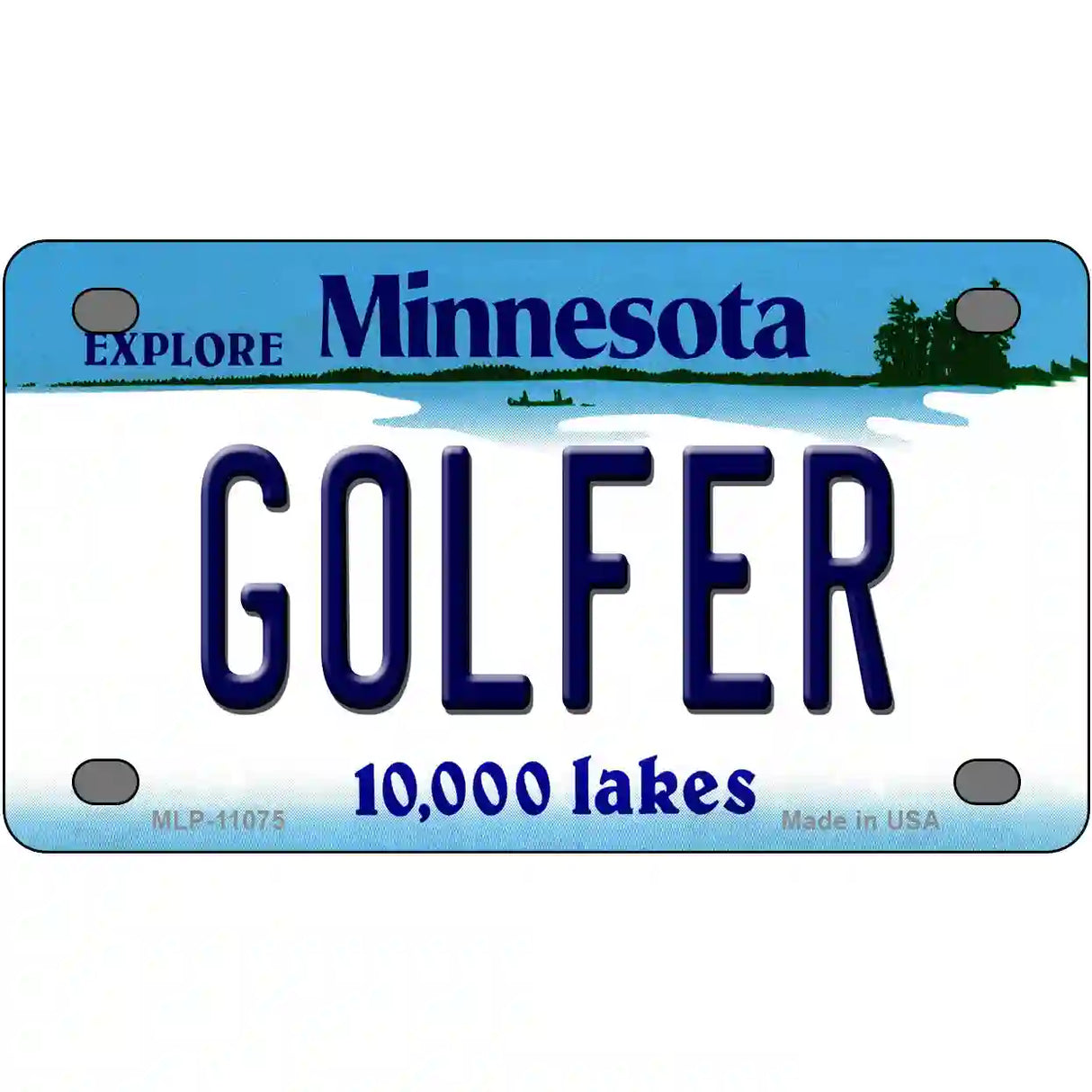 Golfer Minnesota State Novelty License Plate 4" x 2.2" (MLP)