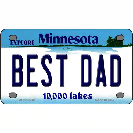 Best Dad Minnesota State Novelty License Plate 4" x 2.2" (MLP)