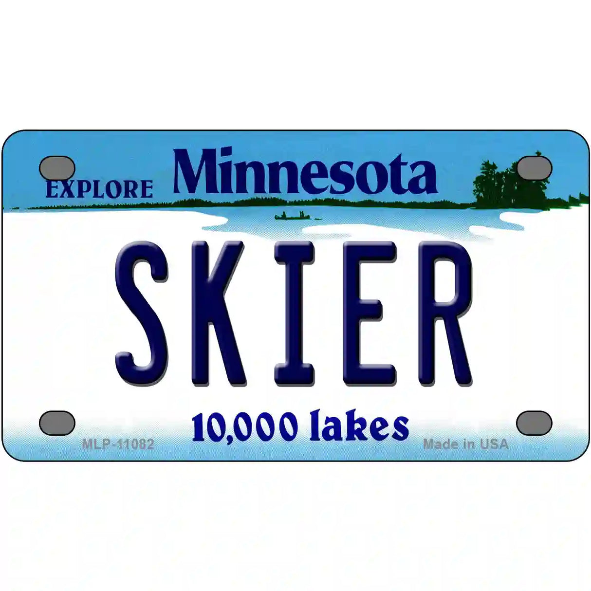 Skier Minnesota State Novelty License Plate 4" x 2.2" (MLP)