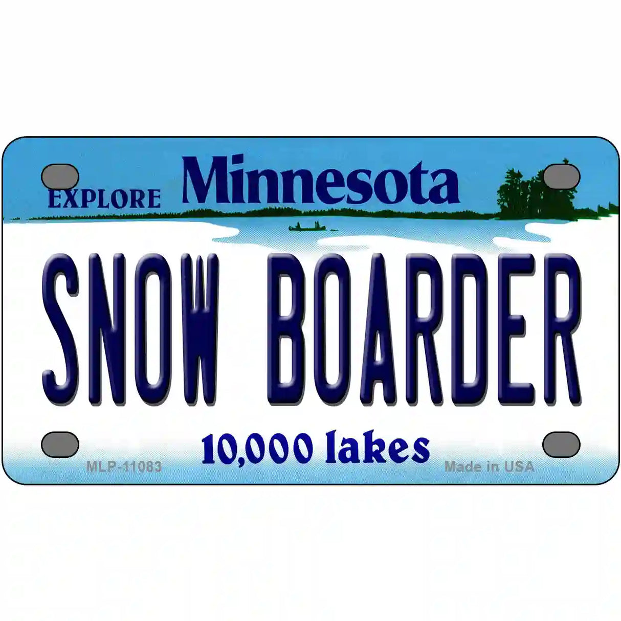 Snow Boarder Minnesota State Novelty License Plate 4" x 2.2" (MLP)