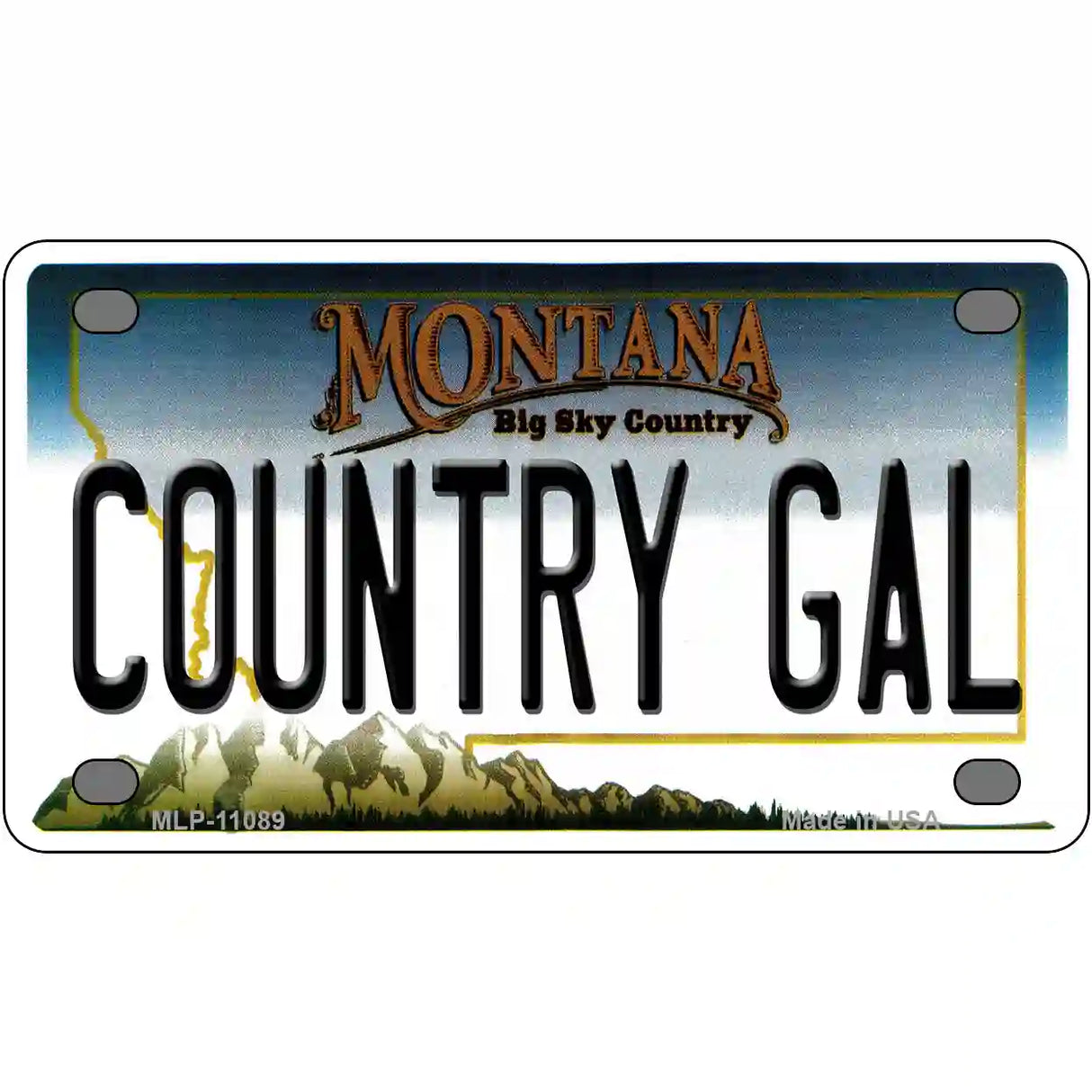 Country Gal Montana State Novelty License Plate 4" x 2.2" (MLP)