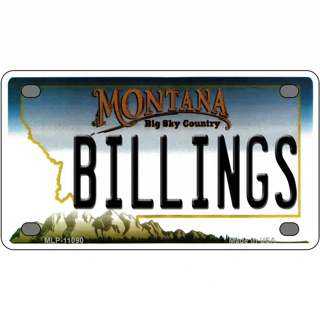 Billings Montana State Novelty License Plate 4" x 2.2" (MLP)