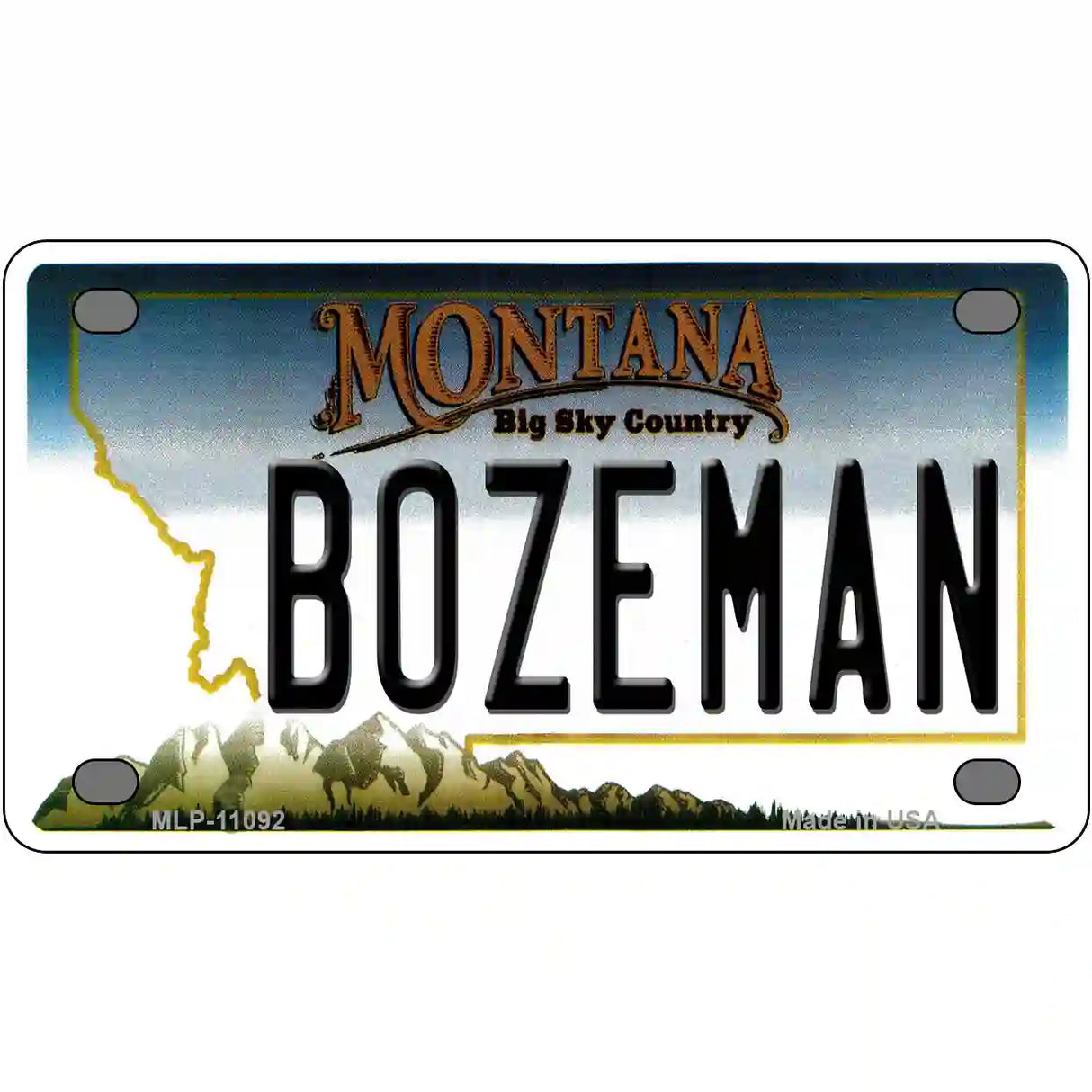 Bozeman Montana State Novelty License Plate 4" x 2.2" (MLP)