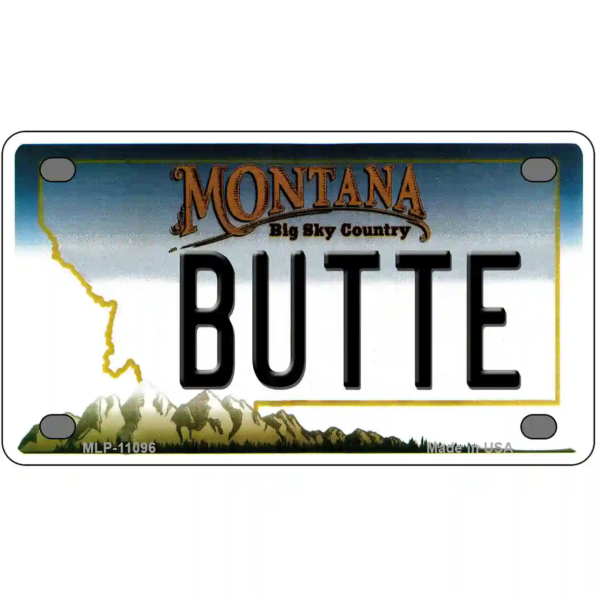 Butte Montana State Novelty License Plate 4" x 2.2" (MLP)