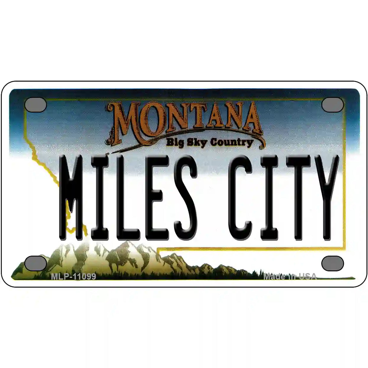 Miles City Montana State Novelty License Plate 4" x 2.2" (MLP)