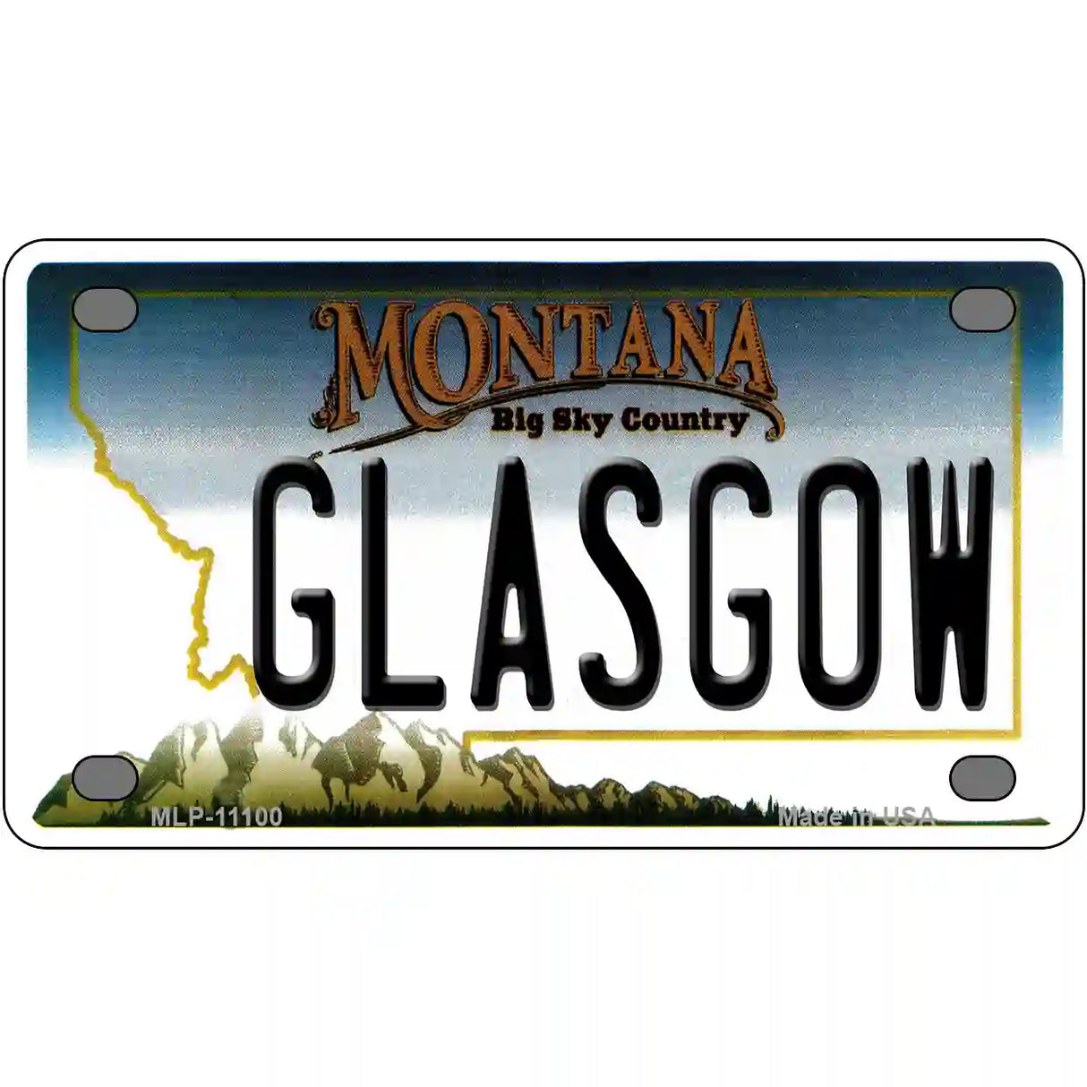 Glasgow Montana State Novelty License Plate 4" x 2.2" (MLP)