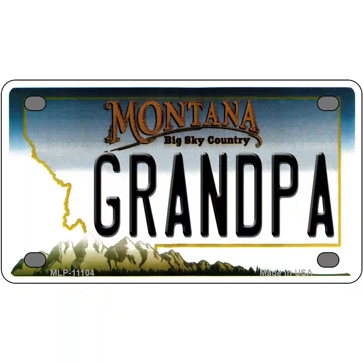 Grandpa Montana State Novelty License Plate 4" x 2.2" (MLP)