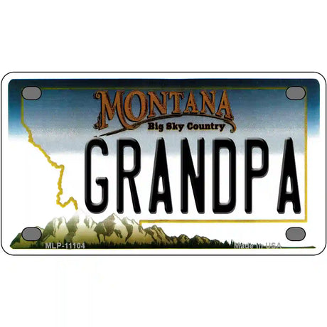 Grandpa Montana State Novelty License Plate 4" x 2.2" (MLP)