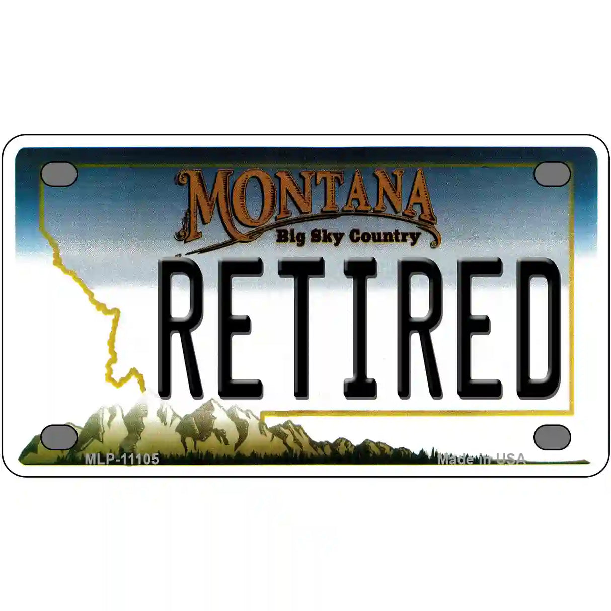 Retired Montana State Novelty License Plate 4" x 2.2" (MLP)