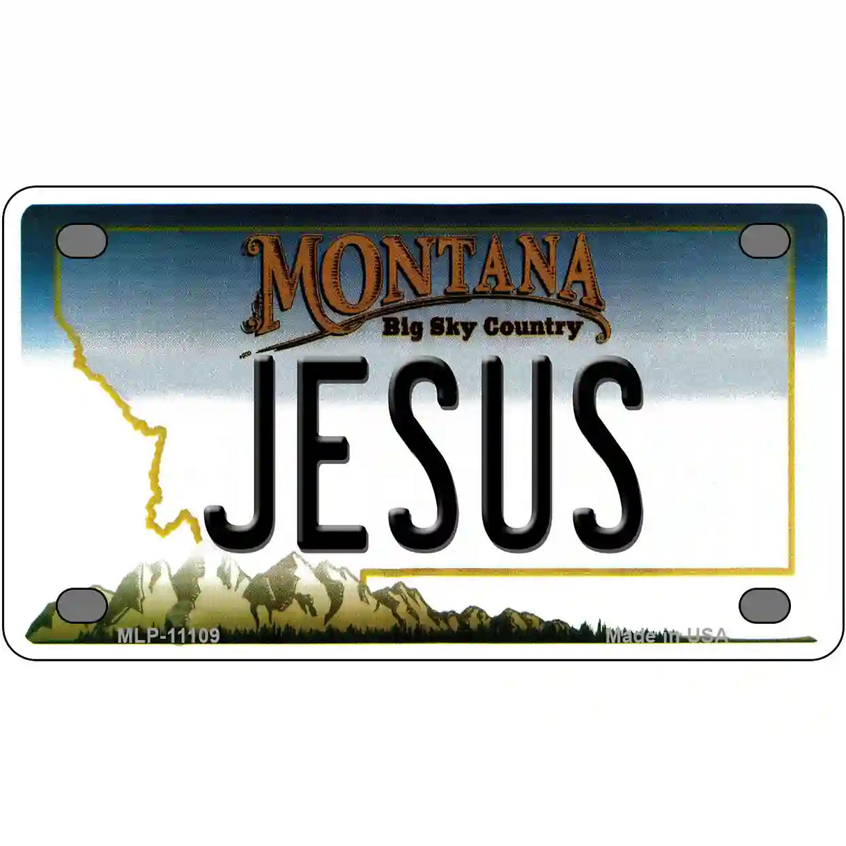 Jesus Montana State Novelty License Plate 4" x 2.2" (MLP)