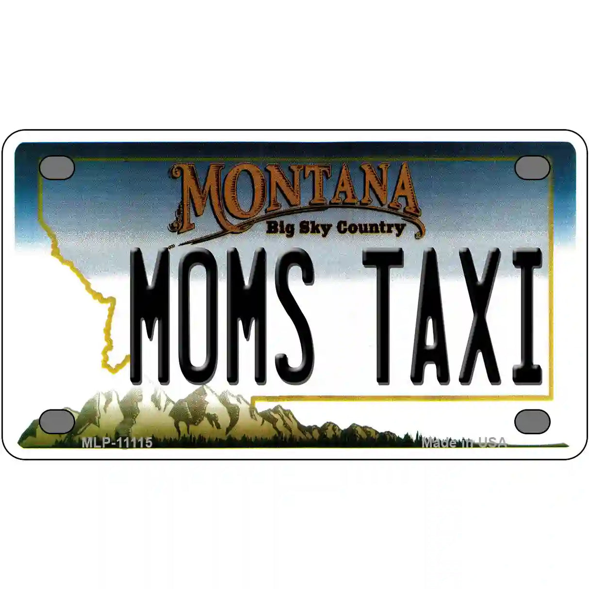 Moms Taxi Montana State Novelty License Plate 4" x 2.2" (MLP)