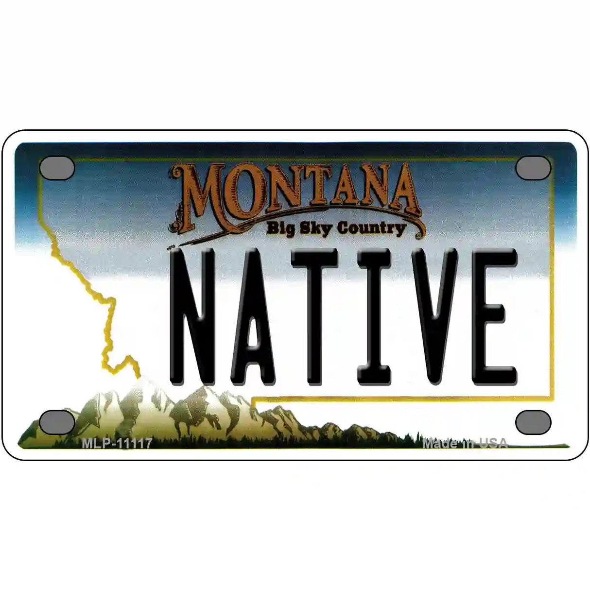 Native Montana State Novelty License Plate 4" x 2.2" (MLP)