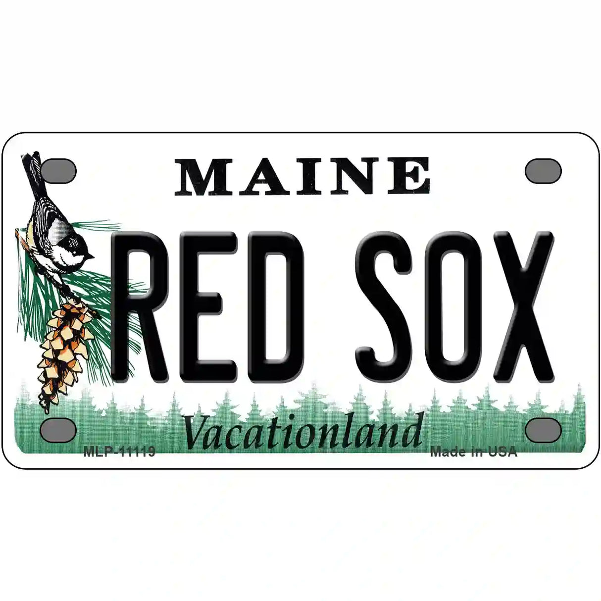 Red Sox Maine Novelty License Plate 4" x 2.2" (MLP)