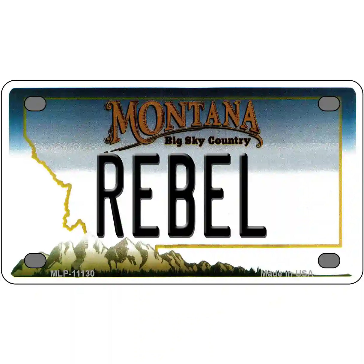 Rebel Montana State Novelty License Plate 4" x 2.2" (MLP)