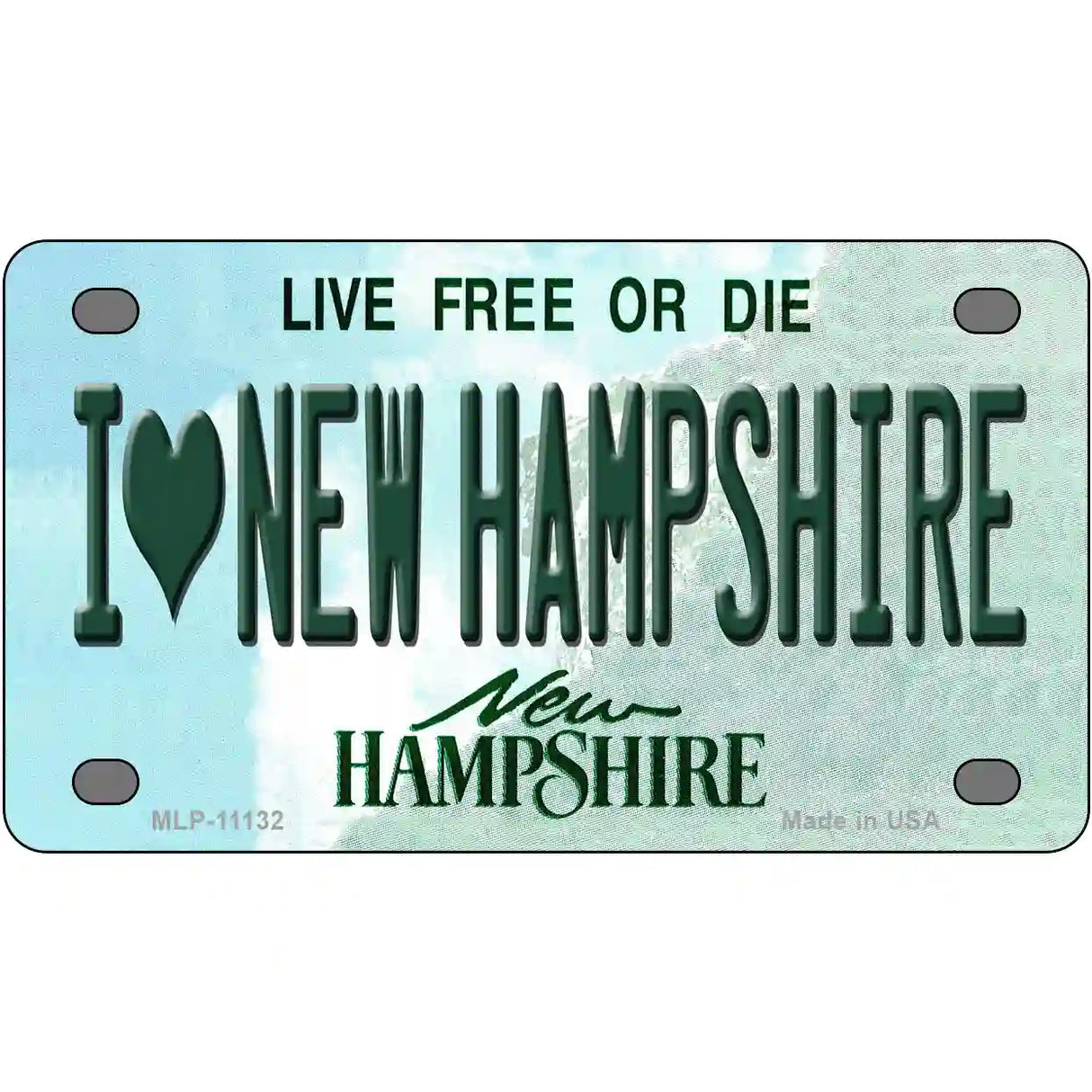 I Love New Hampshire State License Plate 4" x 2.2" (MLP)