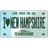 I Love New Hampshire State License Plate 4" x 2.2" (MLP)