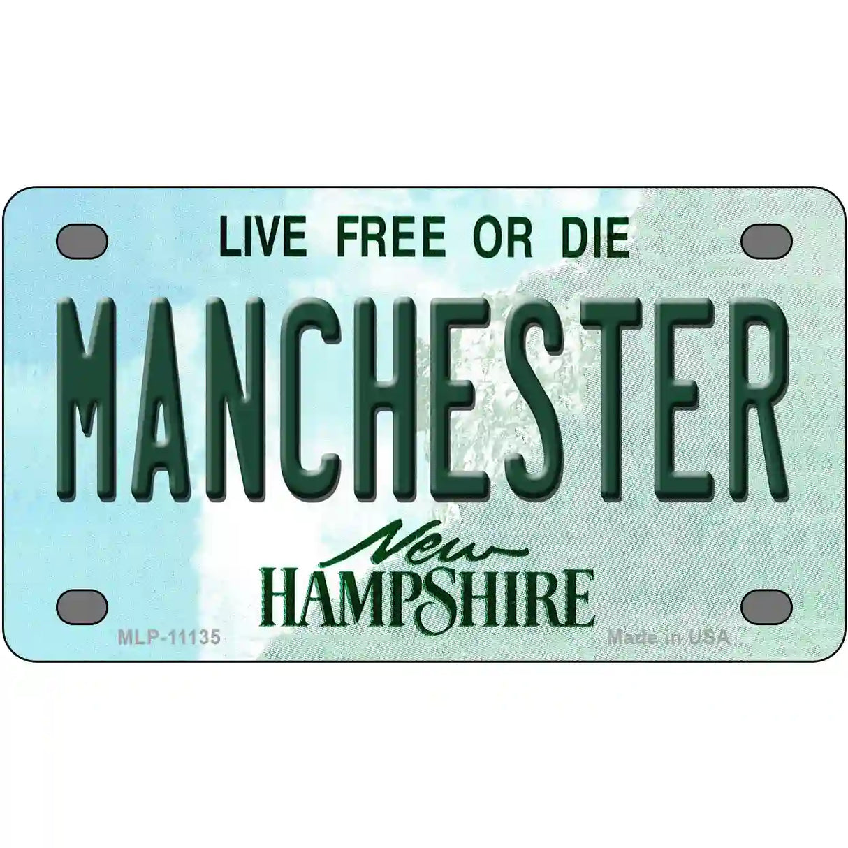 Manchester New Hampshire State License Plate 4" x 2.2" (MLP)