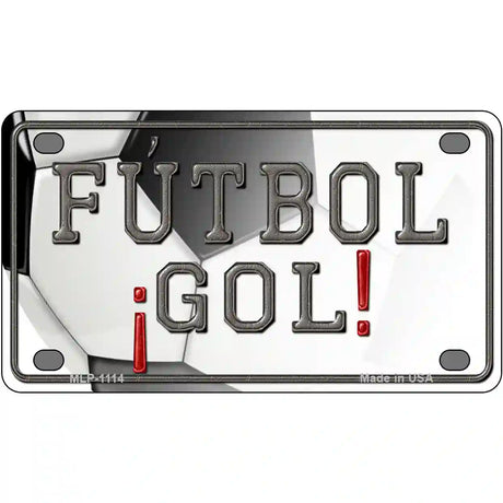 Futbol Gol Novelty Metal License Plate 4" x 2.2" (MLP)