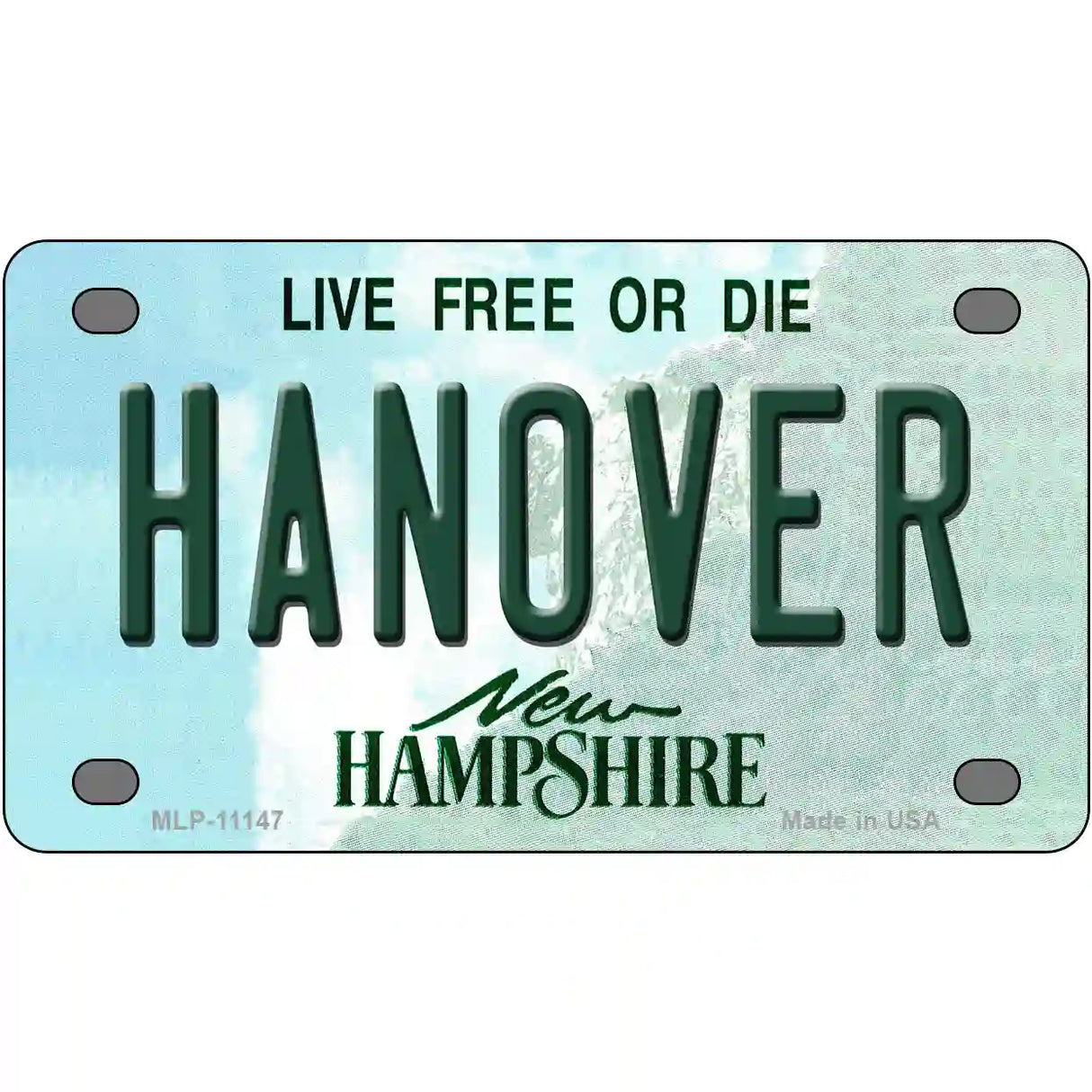 Hanover New Hampshire State License Plate 4" x 2.2" (MLP)