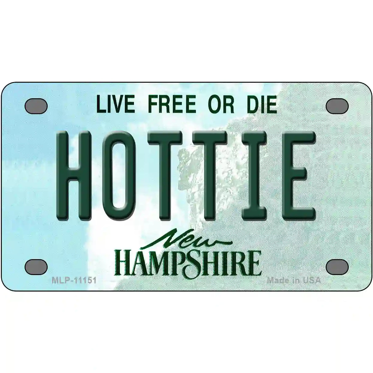 Hottie New Hampshire State License Plate 4" x 2.2" (MLP)