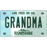 Grandma New Hampshire State License Plate 4" x 2.2" (MLP)