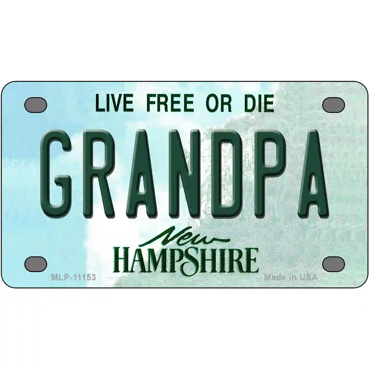 Grandpa New Hampshire State License Plate 4" x 2.2" (MLP)