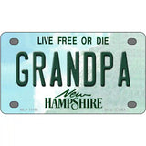 Grandpa New Hampshire State License Plate 4" x 2.2" (MLP)