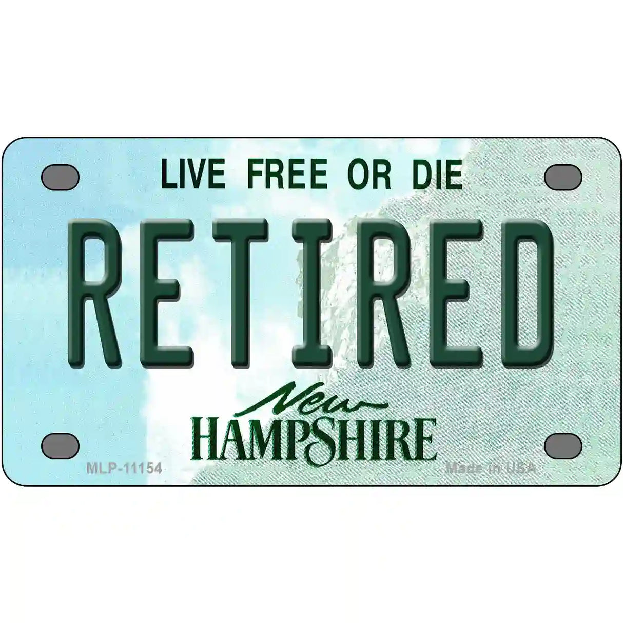 Retired New Hampshire State License Plate 4" x 2.2" (MLP)