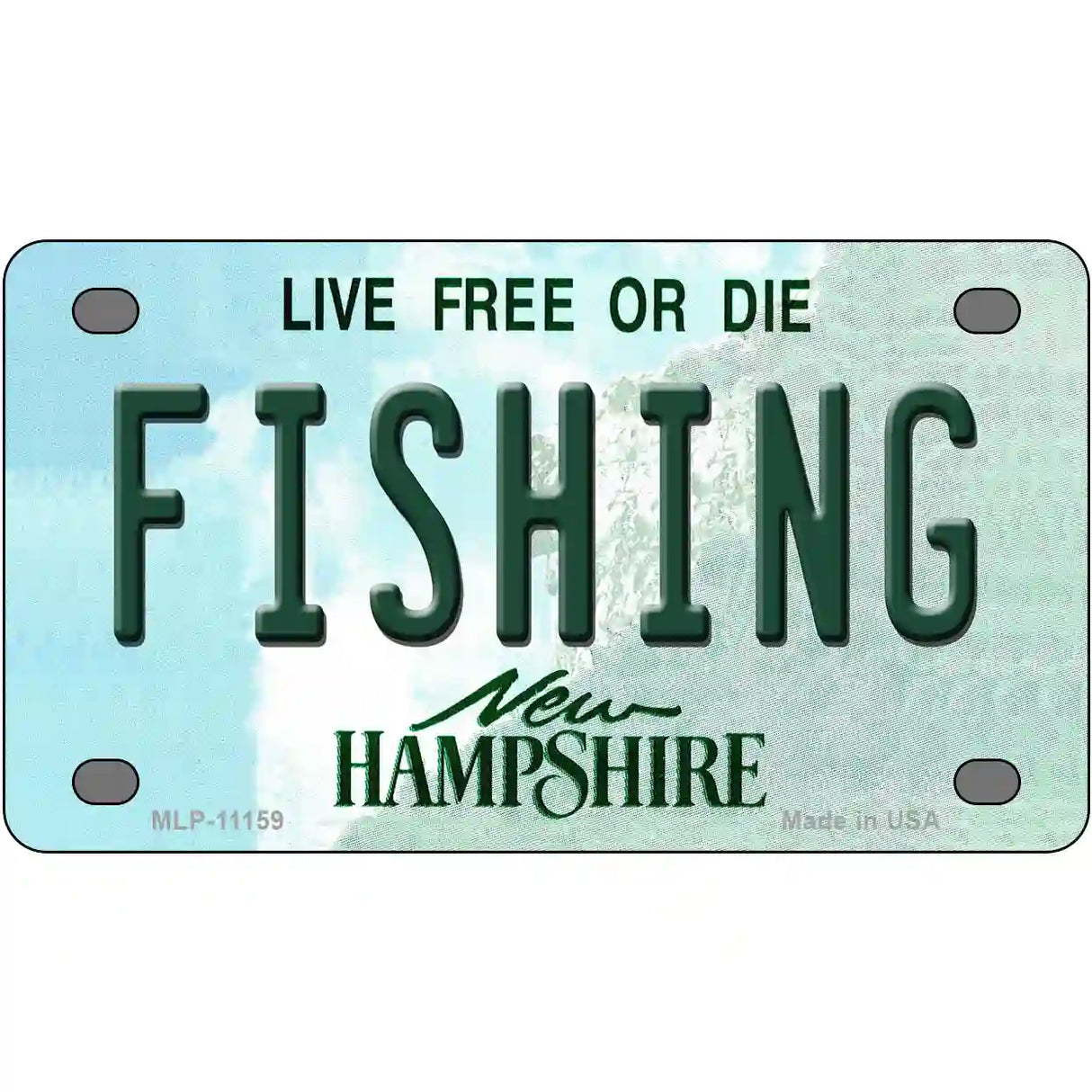 Fishing New Hampshire State License Plate 4" x 2.2" (MLP)