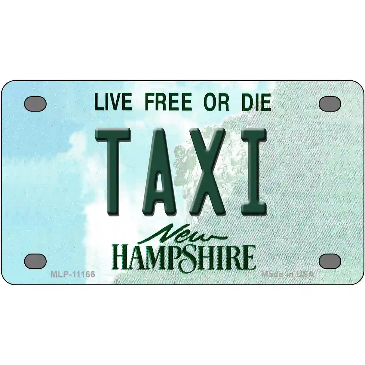 Taxi New Hampshire State License Plate 4" x 2.2" (MLP)