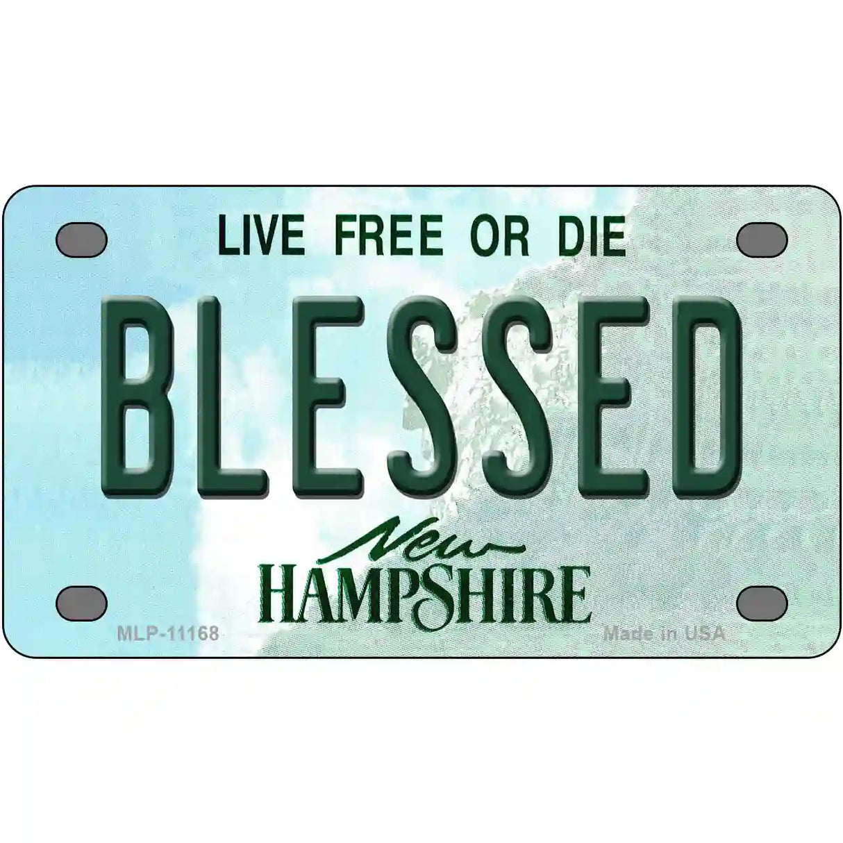 Blessed New Hampshire State License Plate 4" x 2.2" (MLP)