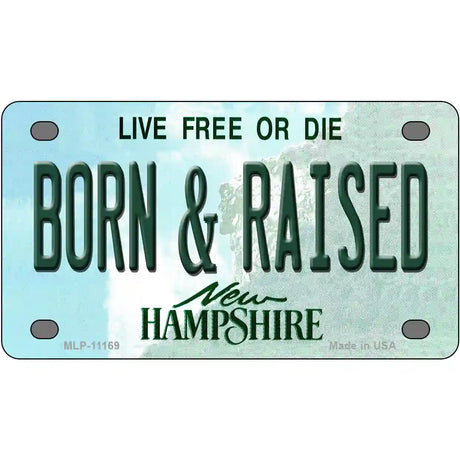 Born and Raised New Hampshire State License Plate 4" x 2.2" (MLP)