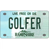 Golfer New Hampshire State License Plate 4" x 2.2" (MLP)