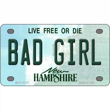 Bad Girl New Hampshire State License Plate 4" x 2.2" (MLP)