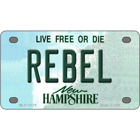 Rebel New Hampshire State License Plate 4" x 2.2" (MLP)