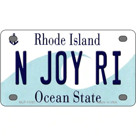 N Joy RI Rhode Island State License Plate Novelty License Plate 4" x 2.2" (MLP)