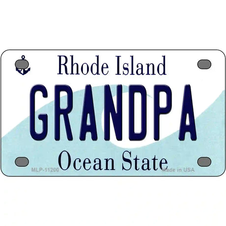 Grandpa Rhode Island State License Plate Novelty License Plate 4" x 2.2" (MLP)