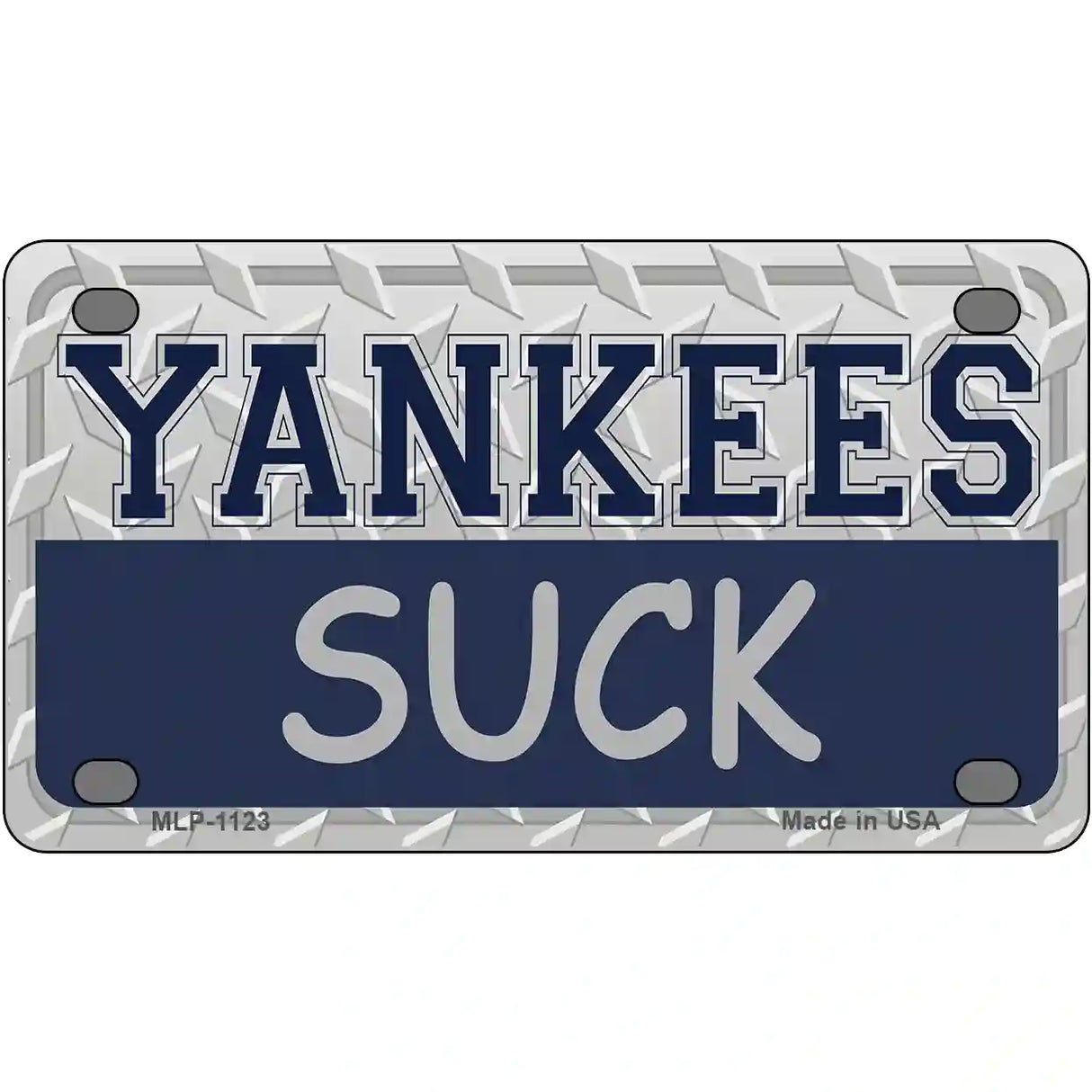 Yankees Suck Novelty Metal License Plate 4" x 2.2" (MLP)