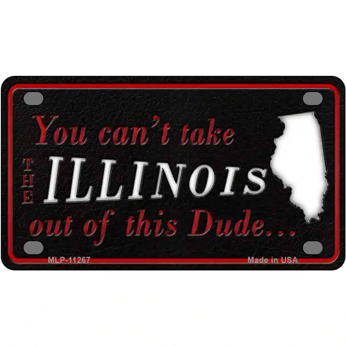 Illinois Dude Novelty Metal License Plate 4" x 2.2" (MLP)