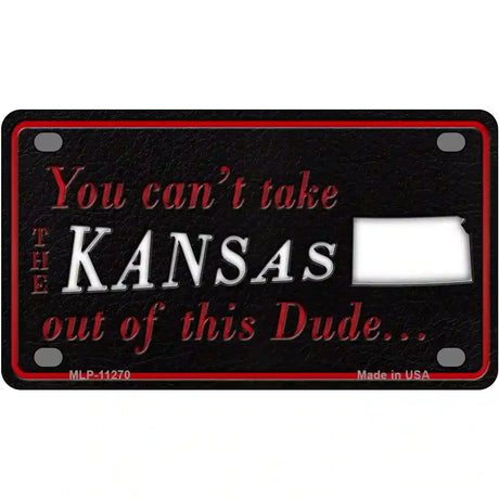 Kansas Dude Novelty Metal License Plate 4" x 2.2" (MLP)