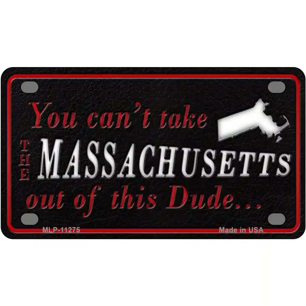 Massachusetts Dude Novelty Metal License Plate 4" x 2.2" (MLP)