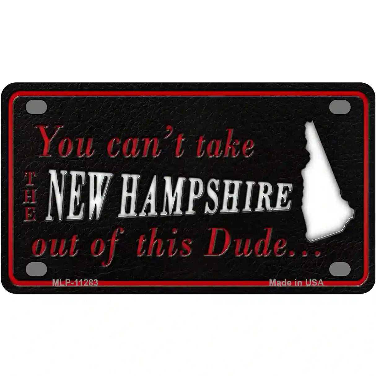 New Hampshire Dude Novelty Metal License Plate 4" x 2.2" (MLP)