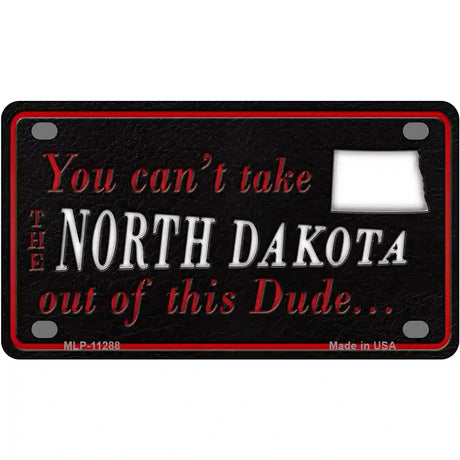 North Dakota Dude Novelty Metal License Plate 4" x 2.2" (MLP)