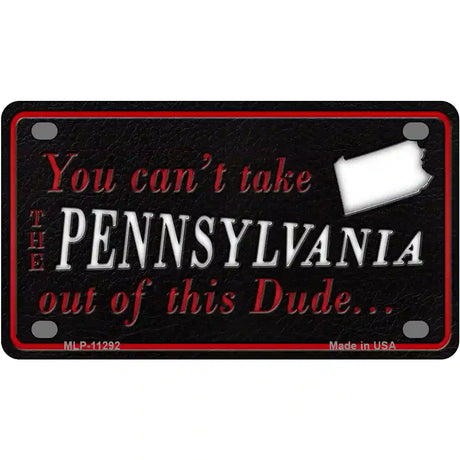 Pennsylvania Dude Novelty Metal License Plate 4" x 2.2" (MLP)