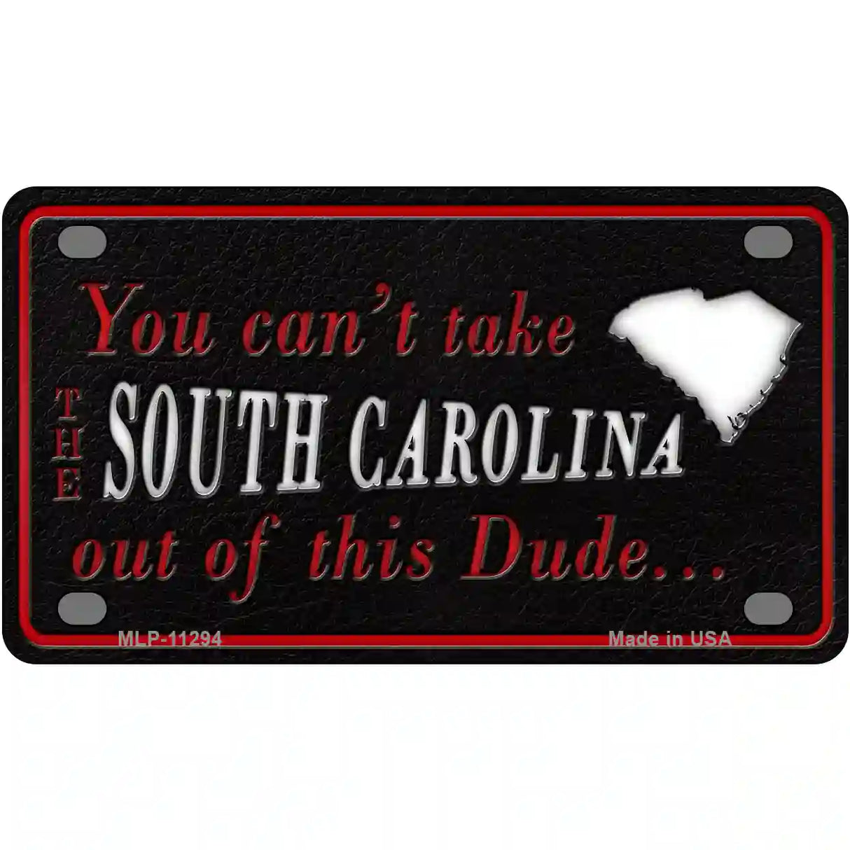 South Carolina Dude Novelty Metal License Plate 4" x 2.2" (MLP)