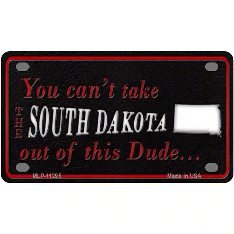 South Dakota Dude Novelty Metal License Plate 4" x 2.2" (MLP)